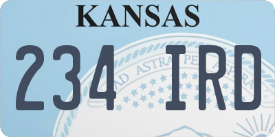 KS license plate 234IRD