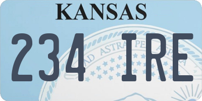 KS license plate 234IRE