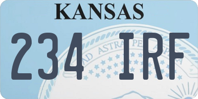 KS license plate 234IRF