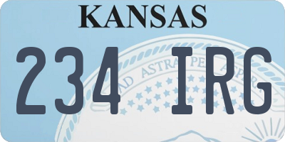 KS license plate 234IRG