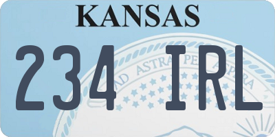 KS license plate 234IRL
