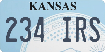 KS license plate 234IRS