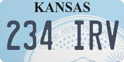 KS license plate 234IRV