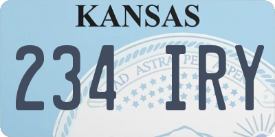 KS license plate 234IRY