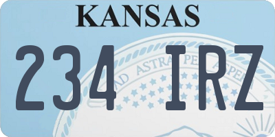 KS license plate 234IRZ