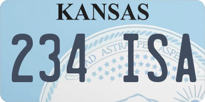 KS license plate 234ISA