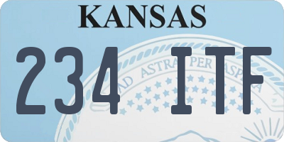 KS license plate 234ITF