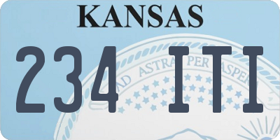 KS license plate 234ITI