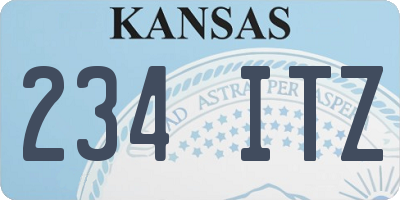 KS license plate 234ITZ