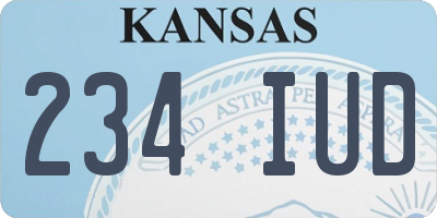 KS license plate 234IUD
