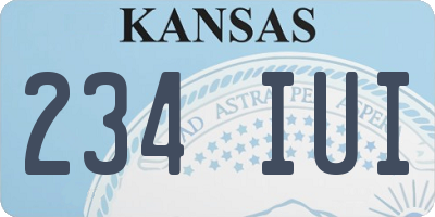 KS license plate 234IUI