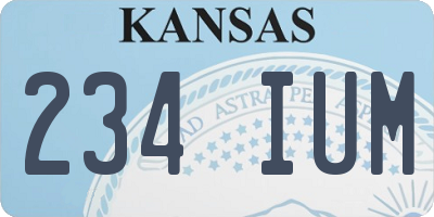 KS license plate 234IUM