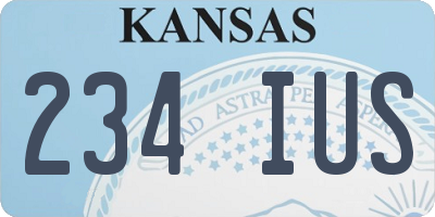 KS license plate 234IUS