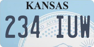 KS license plate 234IUW
