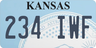 KS license plate 234IWF
