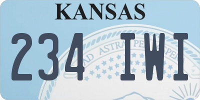 KS license plate 234IWI