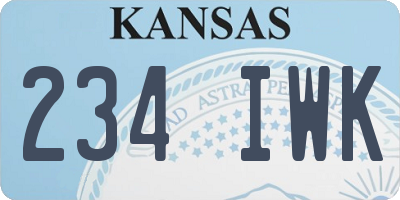 KS license plate 234IWK