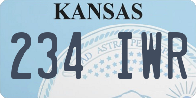 KS license plate 234IWR