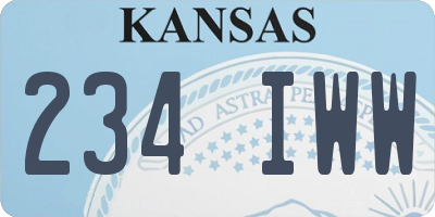 KS license plate 234IWW
