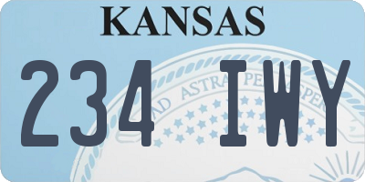 KS license plate 234IWY