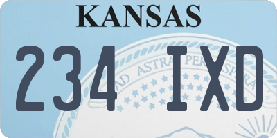 KS license plate 234IXD