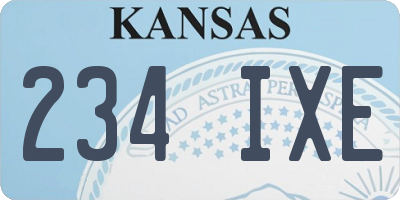 KS license plate 234IXE