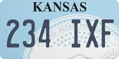 KS license plate 234IXF