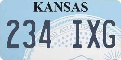KS license plate 234IXG