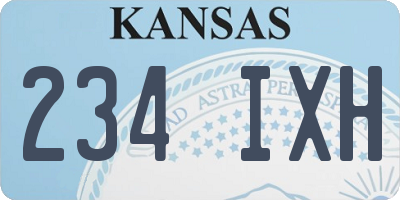 KS license plate 234IXH