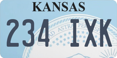 KS license plate 234IXK