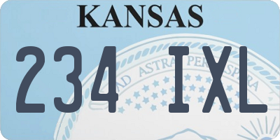 KS license plate 234IXL