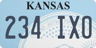 KS license plate 234IXO