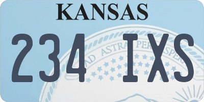 KS license plate 234IXS