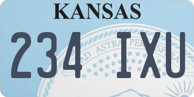 KS license plate 234IXU