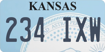 KS license plate 234IXW