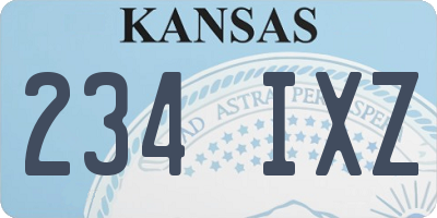 KS license plate 234IXZ