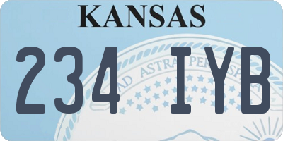KS license plate 234IYB