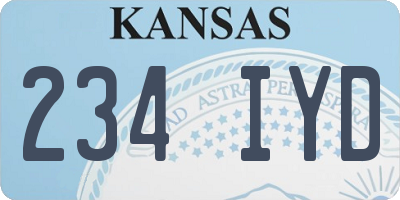 KS license plate 234IYD