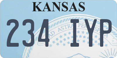 KS license plate 234IYP