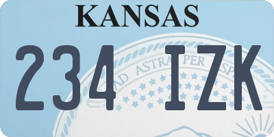 KS license plate 234IZK