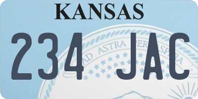 KS license plate 234JAC
