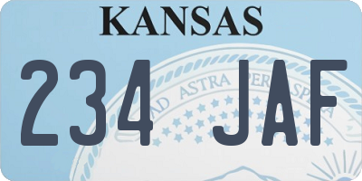 KS license plate 234JAF