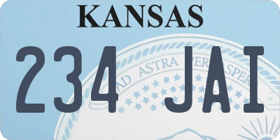 KS license plate 234JAI