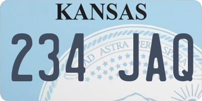 KS license plate 234JAQ