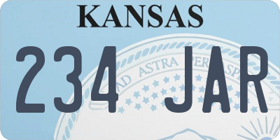 KS license plate 234JAR