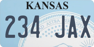 KS license plate 234JAX