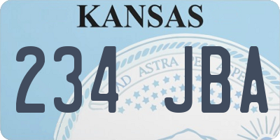 KS license plate 234JBA