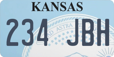 KS license plate 234JBH