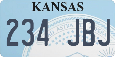 KS license plate 234JBJ