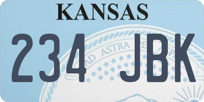 KS license plate 234JBK